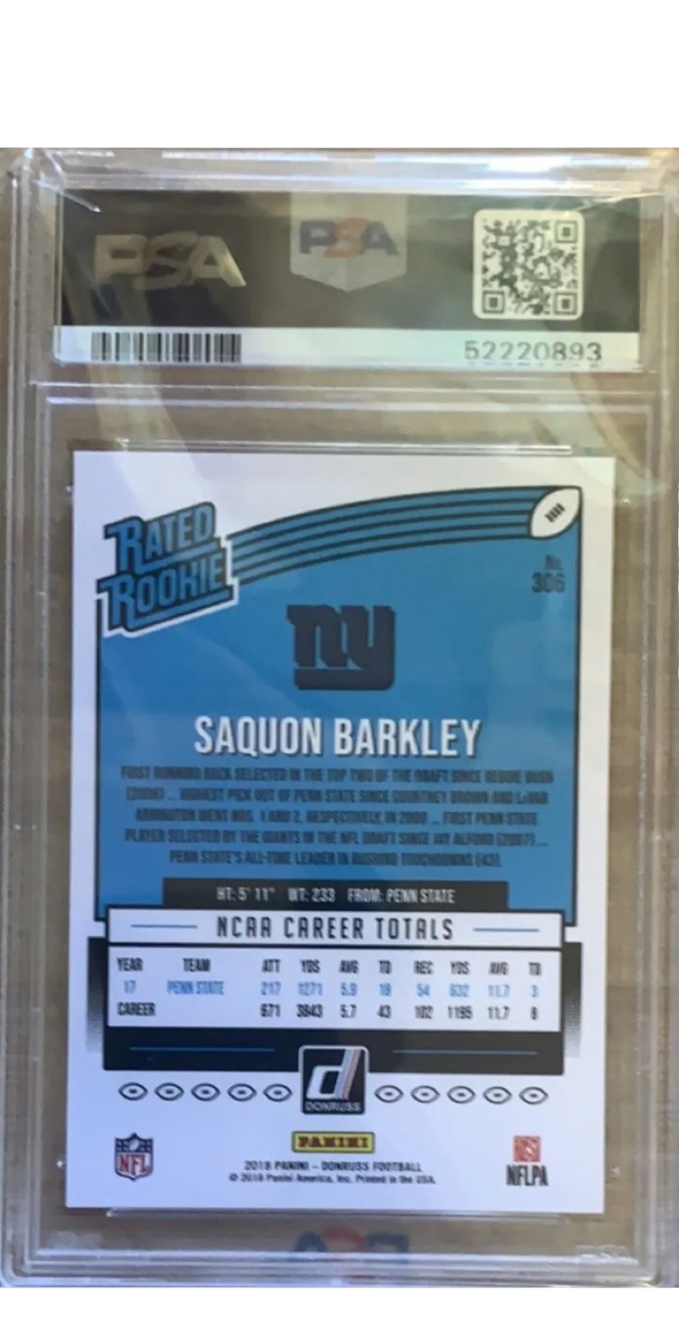 Saquon Barkley Rated Rookie RC PSA 10