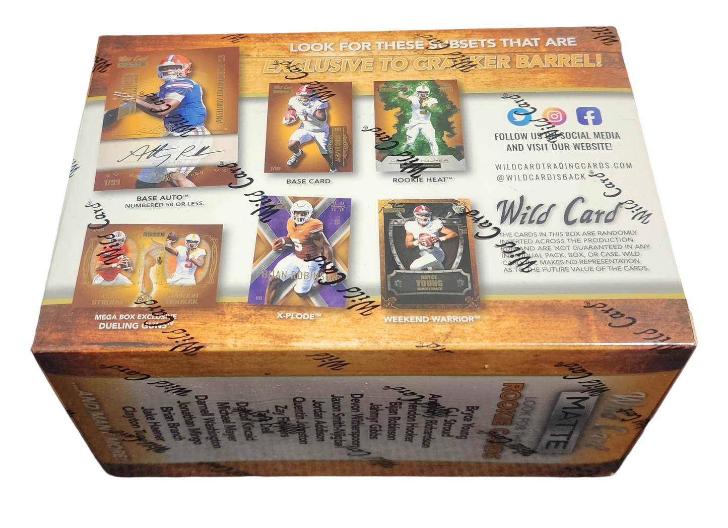 2023 WILD CARD MATTE ALL ROOKIE CARD EDITION CRACKER BARREL FOOTBALL BOX