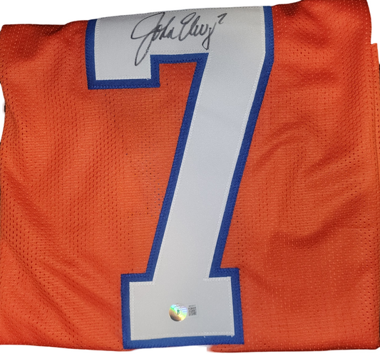 John Elway Denver Broncos Custom Autographed Jersey (Beckett Certified)