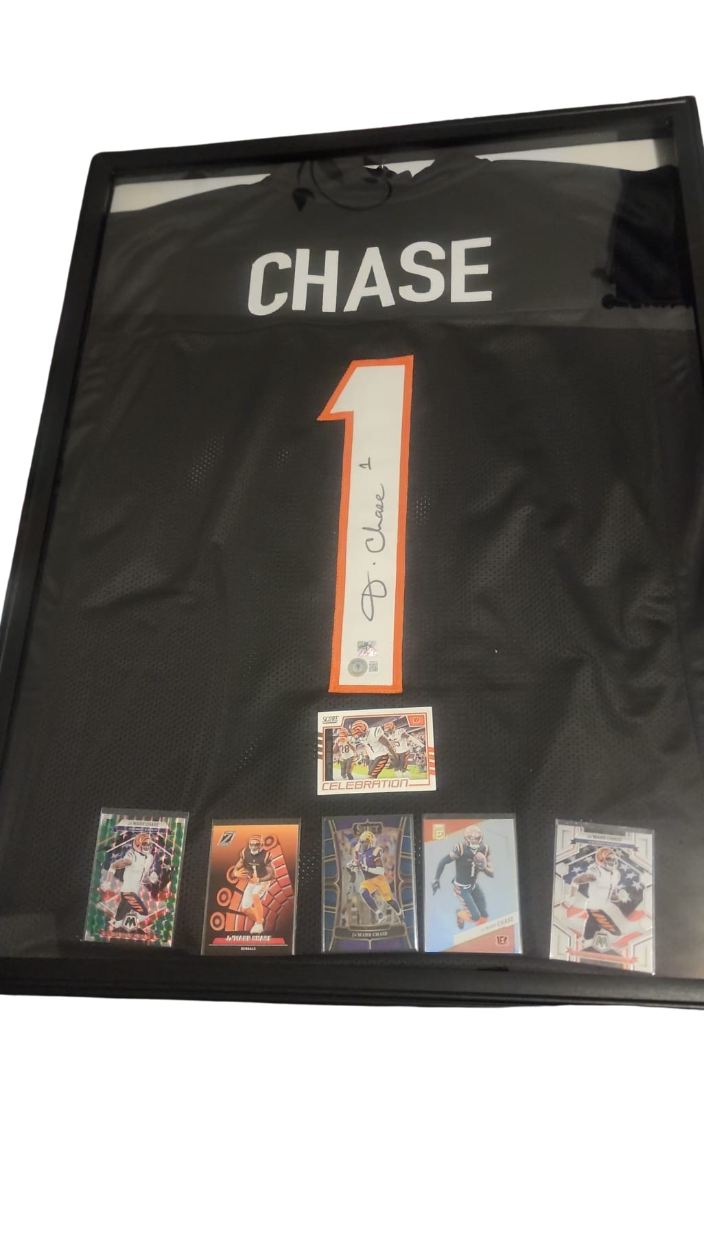 Ja'Marr Chase Cincinnati Bengals Custom Framed Autographed Jersey (Beckett Certified)