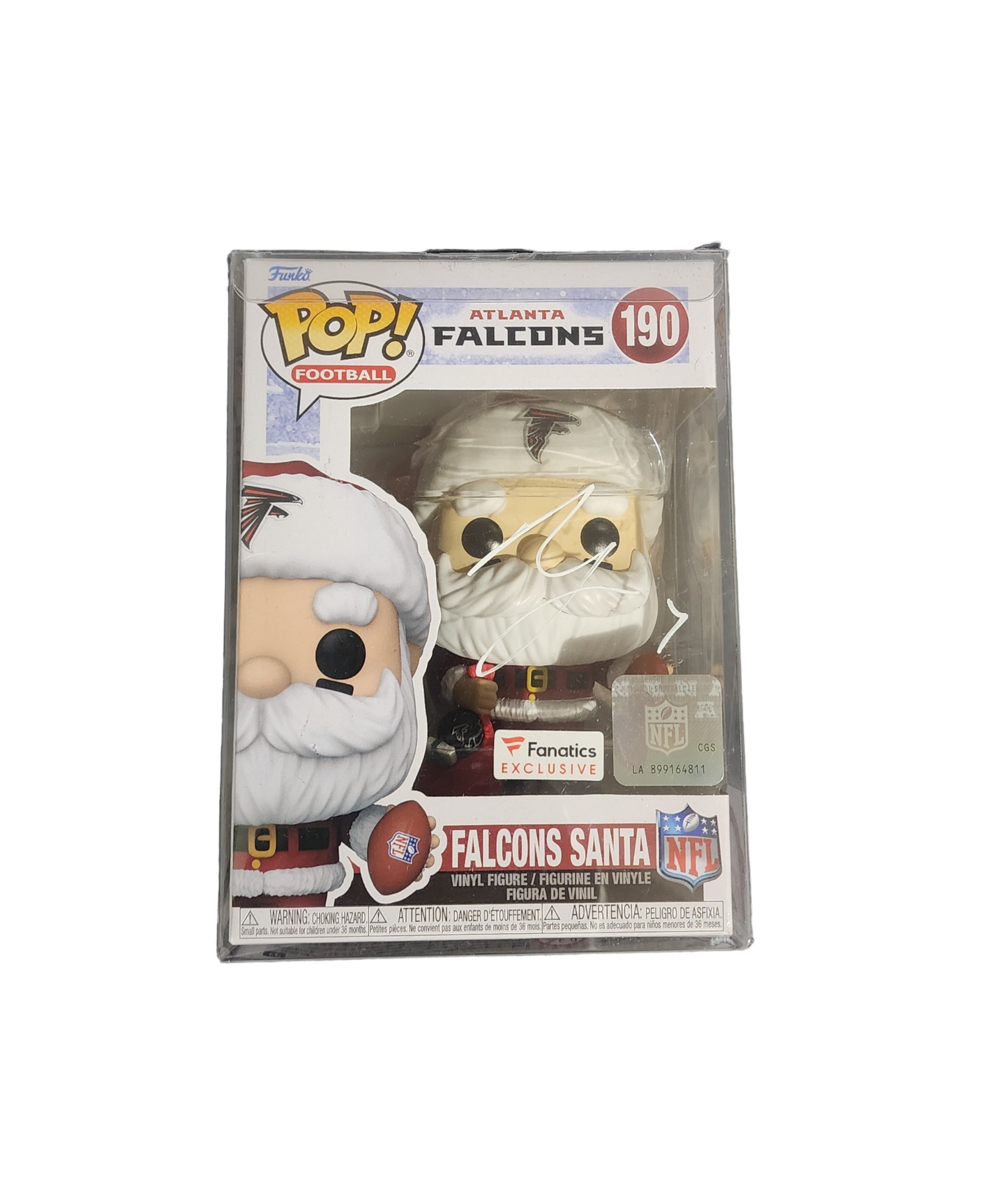 Atlanta Falcons Bijan Robinson signed Funko Pop Santa/ Fanatics Exclusive#190