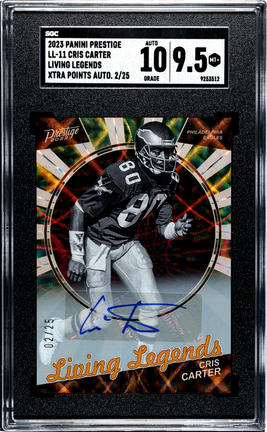 2023 Panini Prestige Cris Carter Living Legends Xtra Points Autographed #2 of #25 SGC 9.5